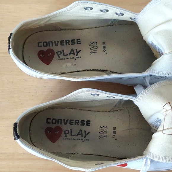 Converse x Comme des Garçons PLAY white leather sneakers - Picture 12 of 16
